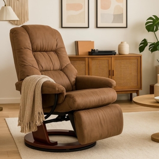 abc HOME Sessel braun, Fernbedienung, elektrisch, Massage, Liegefunktion
