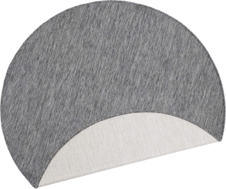 In- & Outdoor Wendeteppich Uni Miami - grau - 200 cm Durchmesser