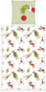 Herding Flanell Bettwäsche Grinch grün Merry Grinchmas 135x200 cm 4622703050