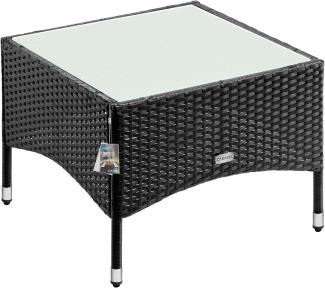 CASARIA® Polyrattan Beistelltisch 58x58x42cm Schwarz