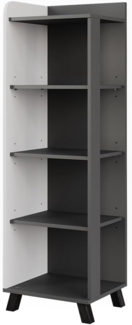 Badregal Karen Anthrazit/Weiß 40 x 128 cm mit 4 Fächern Vicco