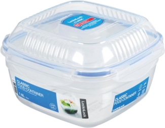 Lock & Lock Frischhaltebox 1,6 L Classic ToGo Salat Lunchbox 189 x 189 x 116 mm Toppingtablett