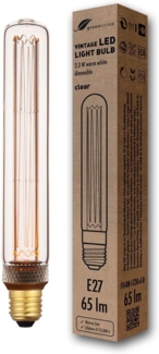 greenandco LED Vintage Glühbirne zur Stimmungsbeleuchtung | dimmbar | E27 T30 | klar | 2,3W 65lm | 1800K extra warmweiß | 320° | 230V | flimmerfrei | Edison Glühbirne