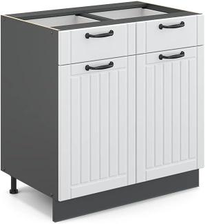 Vicco Schubunterschrank 80 cm FAME Line Küchenschrank Küchenzeile Landhaus Weiß Anthrazit