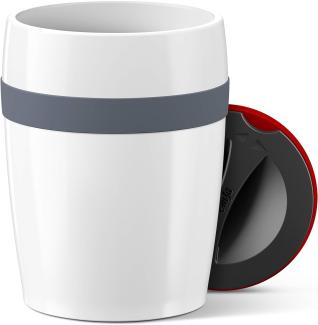 Emsa N2060300 Travel Cup Ceramics Isolierbecher Keramikbeschichtung, Weiß-Anthrazit