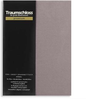 Traumschloss Premium Edel-Jersey Spannbettlaken grau 140-160x200-220