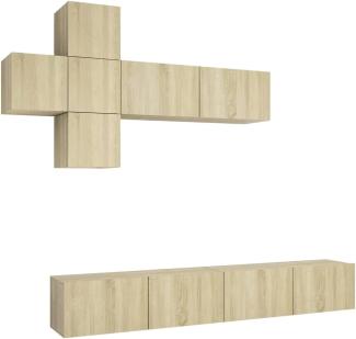 vidaXL 7-tlg. TV-Schrank-Set Sonoma-Eiche Spanplatte [3079024]