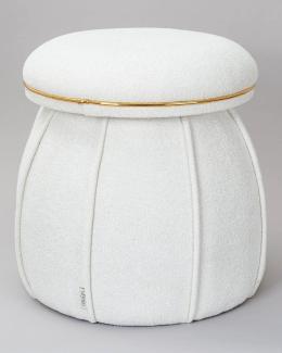 Qiyano Hocker Pouf Luana 200 Teddy Weiß (1 St)