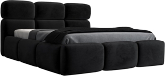 Polsterbett MAROKO 120x200 mit Matratze, Bettkasten und Lattenrost. Farbe: Schwarz 20