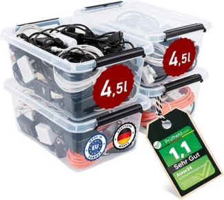 astor24 Aufbewahrungsbox Aufbewahrungsbox mit Deckel 4er Set Kunststoffbox Stapelbox Lagerbox (Plastikbox Aufbewahrung Regalbox Spielzeugbox, 4 St, Lagerbox), 6 Größen wählbar 4,5 L- 8,5 L - 12,5 L - 19 L - 32 L - 60 L