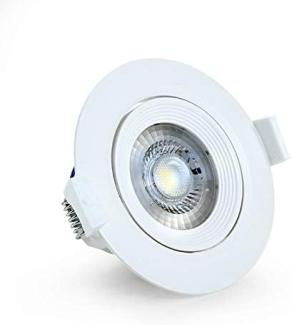 LED 10W COB Einbaustrahler 45° Grad Schwenkbar Ø120mm Rund Warmweiß Spot Einbauleuchte 800 Lumen Deckenleuchte Weiß