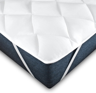 Mister Sandman Topper mit flauschiger Hohlfaserfüllung - Matratzenauflage und Matratzenschoner - Unterbett für mehr Komfort und den Matratzenschutz - Waschbarer Bezug - Topper 90x200