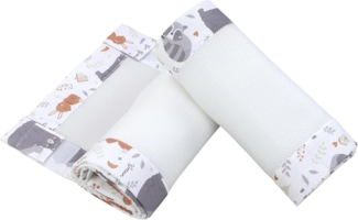 TupTam Bettnestchen TupTam Gitterstäbe Schutz Netz Babybett Nestchen 3D Mesh 2 Pack