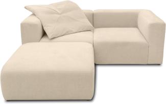 DOMO. Collection Ecksofa Adrian, Modulsofa in L-Form, aus 3 Modulen, Sofa, Couch 216x193 cm in beige