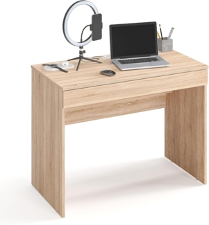 KOMTO Schreibtisch Milan mit 1 Schublade Bürotisch Computertisch Klein Arbeitstisch, Büro PC-Tisch Kinderschreibtisch mit Stauraum 100 x 53 x 76 cm