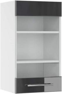 Vicco Küchenschrank Hängeschrank Unterschrank Küchenzeile Hochglanz Fame-Line (Anthrazit Hochglanz, Hängeglasschrank 40 cm)