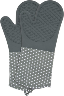 WENKO Topfhandschuhe Silikon 2102172100 | Hitzebeständig | Rutschfest | Baumwoll-Innenseite | Grau | 1 Paar