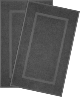 HAMMETEX Badematte Hotelmatte, Duschvorleger, Höhe 5 mm, rutschhemmend beschichtet, beidseitig nutzbar, Baumwolle, rechteckig, 2-teiliges Set, einfarbig, 100% Baumwolle