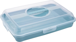 keeeper Sandwich-, Kuchen- und Muffin-Butler, Polypropylen, Rechteckig, Enrico, Nordic Blue (Blau), 43 x 29,5 x 10,5