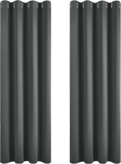 Deconovo Gardinen Blickdicht Vorhang Schlafzimmer Ösen Vorhänge Blickdicht, 160x117 cm(HöhexBreite), Dunkelgrau, 2er Set