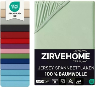 yadetextil Spannbettlaken 140x200 cm - 160x200 cm Jersey Spannbetttuch 100% Baumwolle Bettlaken, Jersey, Gummizug: Rundumgummi, Spannbettlaken 140x200-160x200 cm bis 25 cm Höhe, Eukalyptus