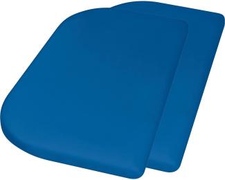 spannbettlaken Junior 89 x 51 + 10 cm Baumwolle blau 2 Stück