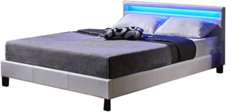 HOME DELUXE LED Bett ASTRO mit Matratze – 180x200 cm weiß