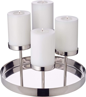 EDZARD Adventskranz Marabella, Silber-Optik, Edelstahl, vernickelt, hochglanzpoliert, H 16 cm