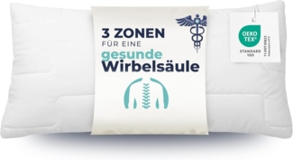 ZOLLNER Kopfkissen, Füllung: 100% Polyurethan-Luftzellenstäbchen, Rückenschläfer, Seitenschläfer, Bauchschläfer, 40 x 80 cm, 100% Polyester, vom Hotelwäschespezialisten