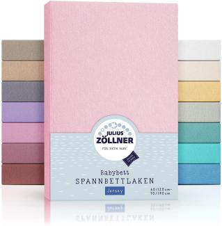 Julius Zöllner Jersey Spannbetttuch Doppelpack für das Kinderbett, Gr. 60x120 / 70x140, rosa