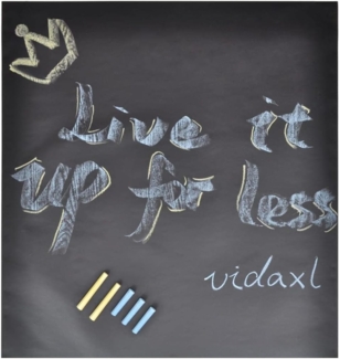 vidaXL Wandaufkleber Kreidetafel 0,45x2 m 2 Rollen mit Kreiden 140897
