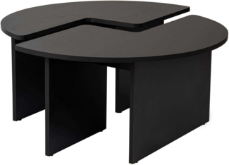 Couchtisch, 'Moira', 41 x 90 x 90, Holz Schwarz