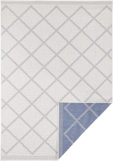 In- & Outdoor Wendeteppich Corsica Blau Creme - 160x230x0,5cm