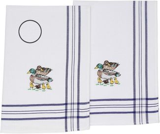 Betz Geschirrtuch 2 Stück Geschirrtücher Küchenhandtuch blau Motiv Enten 50 x 70 cm