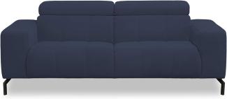 DOMO. Collection Cunelli Ecksofa, Sofa mit Rückenfunktion, Garnitur mit Relaxfunktion, dunkelblau, 208 x 104 x 79 cm