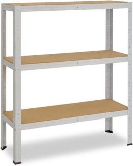 shelfplaza OFFICE 100x120x30 cm Schwerlastregal in lichtgrau mit 3 Böden und 175 kg Traglast pro Boden