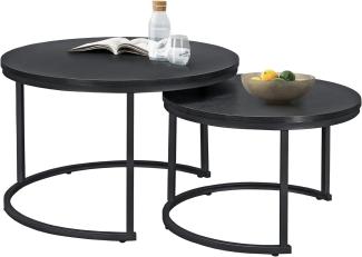 Couchtisch Christchurch 2er Set Schwarz [en. casa]