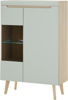Highboard Isgard in Pistazie und Eiche 90 x 134 cm