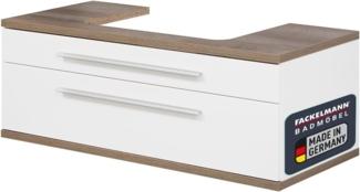 Fackelmann STANFORD Waschbeckenunterschrank 110 cm, Weiß, mit Beckenausschnitt