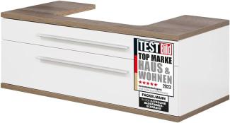 Fackelmann STANFORD Waschbeckenunterschrank 110 cm, Weiß, mit Beckenausschnitt