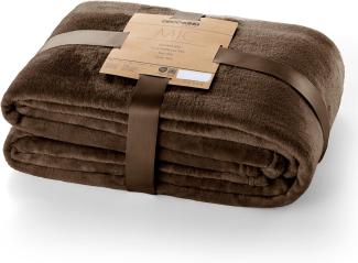 DecoKing Kuscheldecke 220x240 cm braun Decke Microfaser Tagesdecke Fleece weich sanft kuschelig Schoko Brown Chocolate Mic