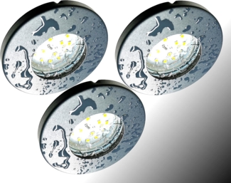 TRANGO LED Einbauleuchte, 3er Set 6729IP65-031MO IP65 LED Einbaustrahler in Anthrazit matt inkl. 3x 5 Watt 3000K warmweiß Ultra Flach LED Modul für Bad Einbauspots, Dusche Deckenstrahler, Deckenlampe, Badleuchte