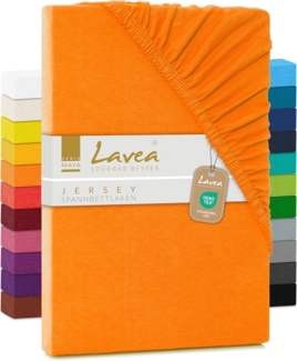 Lavea Spannbettlaken Maya, in Gr. 60x140, 90x200, 120x200, 140x200, 180x200 oder 200x220 cm, 100% Baumwolle, Gummizug: rundum, (1 Stück), Jersey Spannbetttuch für Topper, Boxspring- und Wasserbetten