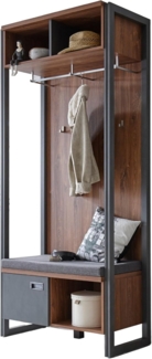 Garderobe Auburn Eiche Stirling und Matera grau 90 x 202 cm