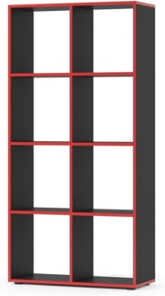 Vicco Raumteiler Schwarz/Rot 143 x 72 cm, Scutum