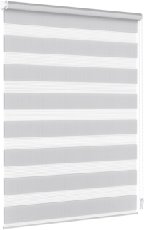 Doppelrollo Doppelrollo, 30x120 cm, hellgrau, jalousiescout, verdunkelnd, mit Bohren/ohne Bohren, freihängend, Klemm- oder Schraubmontage, freihängend, Klemmträger, Montage mit oder ohne Bohren