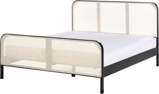 Bett mit Lattenrost Kiefernholz GONFARON 160 x 200 cm Schwarz