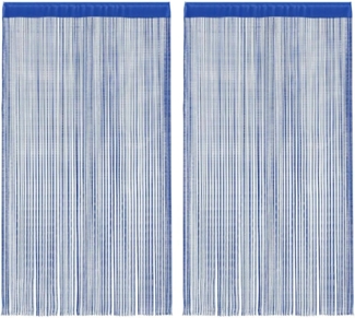 vidaXL Fadenvorhänge 2 Stk. 100 x 250 cm Blau 132406