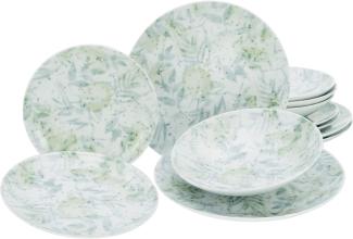 CreaTable 25871 Tafelservice Tropical für 4 Personen, Porzellan, mehrfarbig (1 Set, 12-teilig)