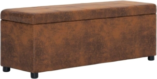 vidaXL Bank mit Staufach 116 cm Braun Wildleder-Optik 281315